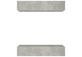 vidaXL TV Meubels (4 stuks) Beton Grijs - 40% Korting!