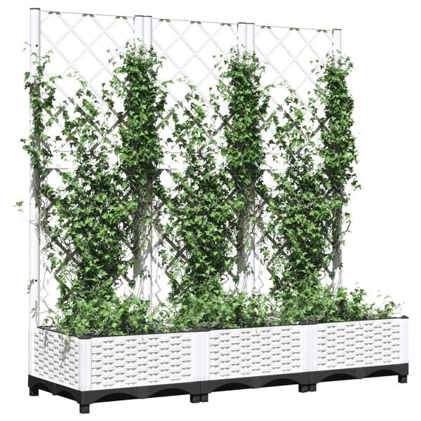 vidaXL Plantenbak met Latwerk Wit -50%!