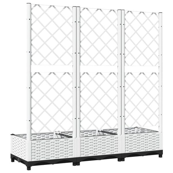 vidaXL Plantenbak met Latwerk Wit -50%!