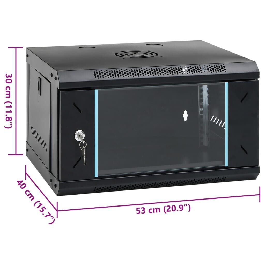 VidaXL Netwerkkast 6U 19" - 40% Korting! (Wandmontage, Beschadigd)