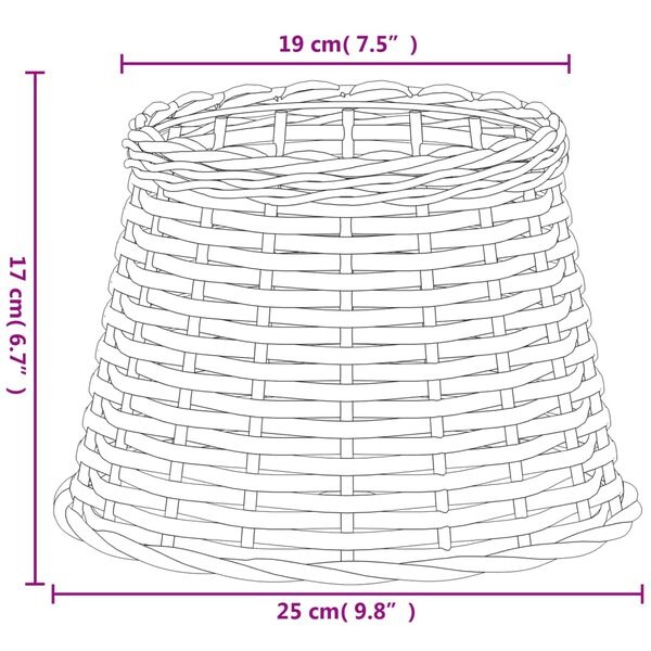 Wicker Lampenkap Bruin Ø25cm - 40% Korting!