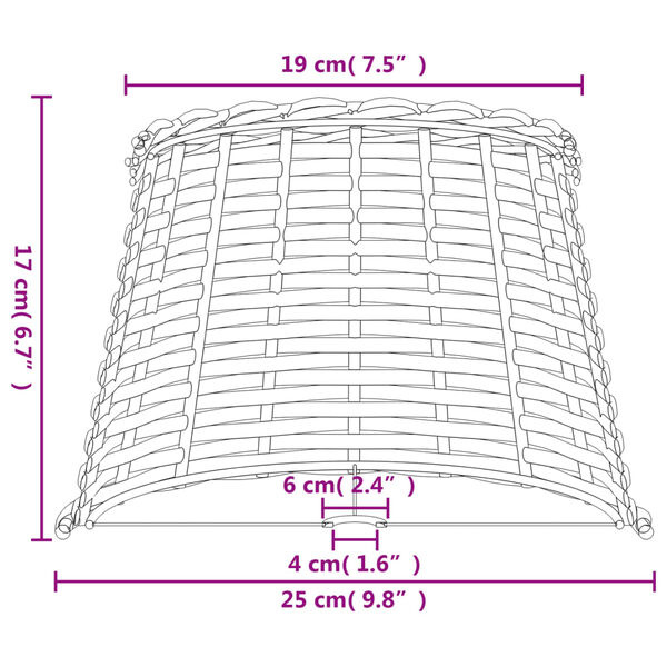 Wicker Lampenkap Bruin Ø25cm - 40% Korting!