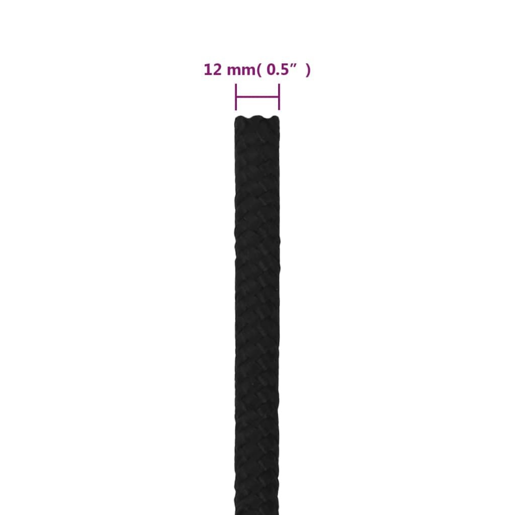 vidaXL Werktouw 12mm 50m Zwart - 40% Korting!