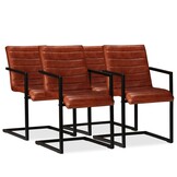 VidaXL Leren Eetkamerstoelen (2 stuks) - Bruin - 64% Korting!