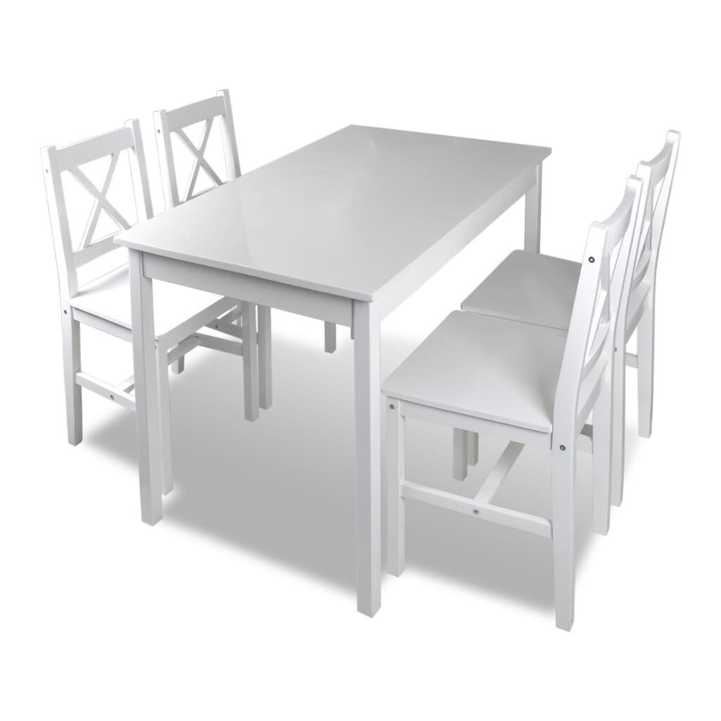 vidaXL Eethoek 5-delig Wit - 40% Korting!