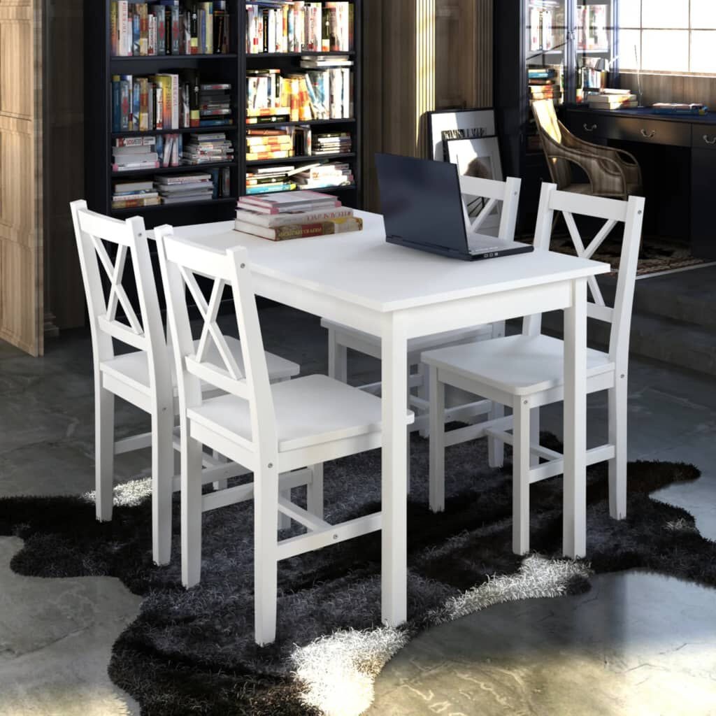 vidaXL Eethoek 5-delig Wit - 40% Korting!