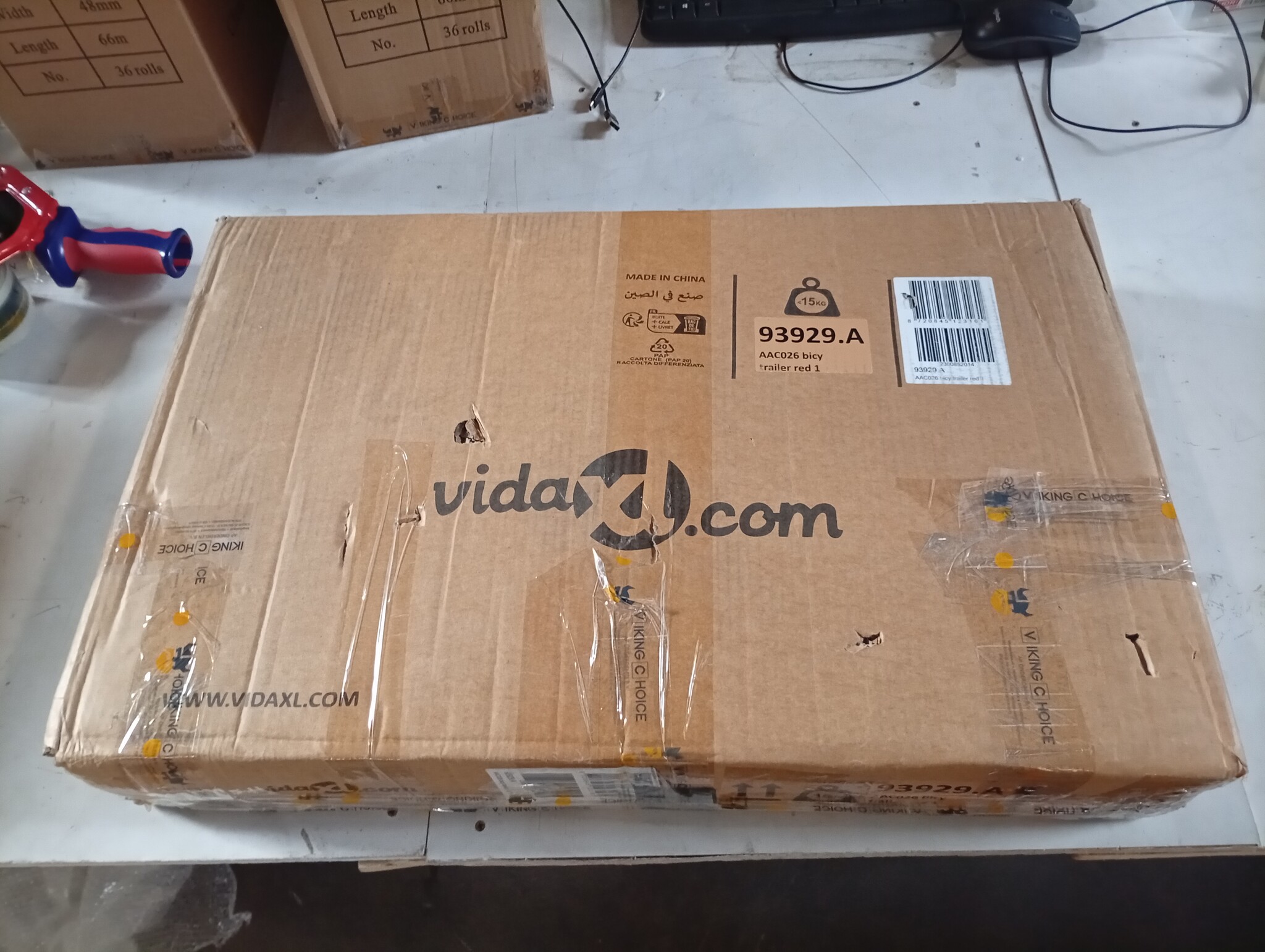 VidaXL Hondenfietstrailer Rood/Zwart - 40% Korting!