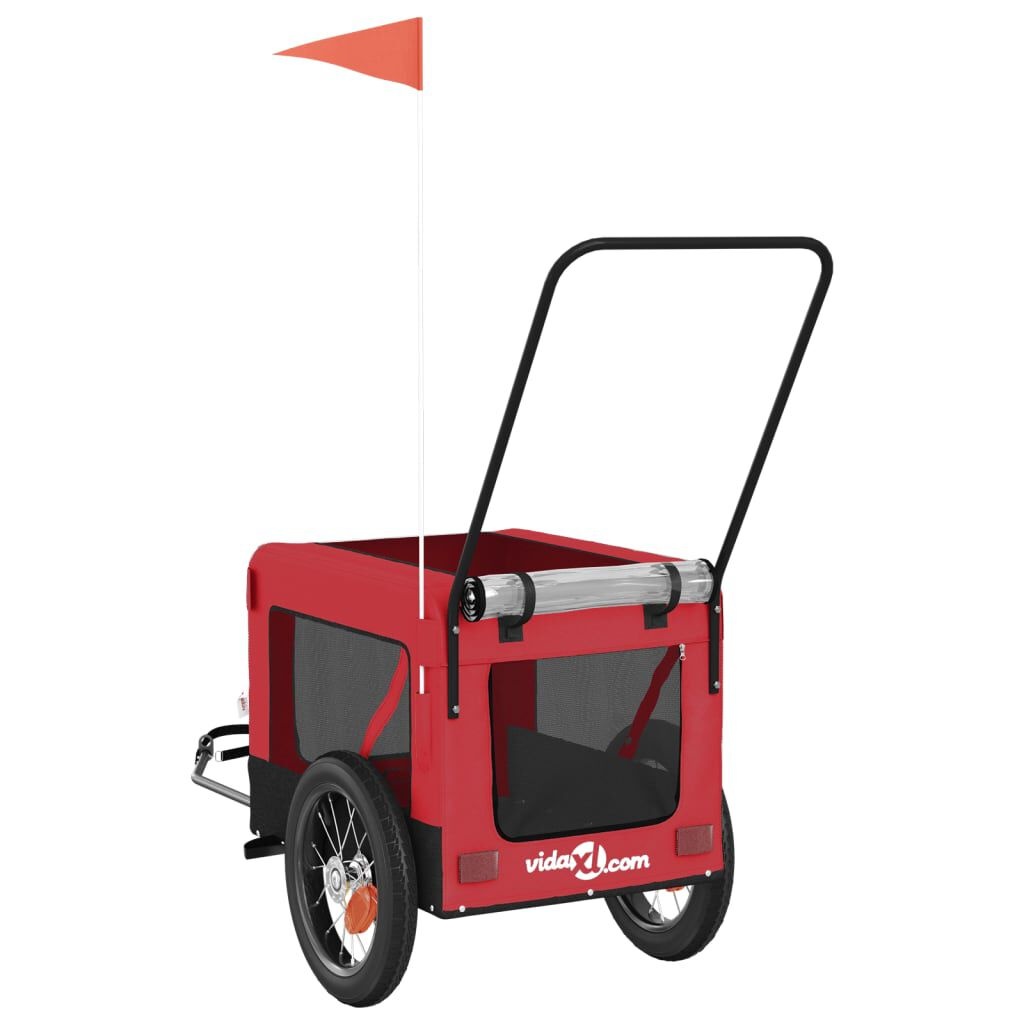 VidaXL Hondenfietstrailer Rood/Zwart - 40% Korting!
