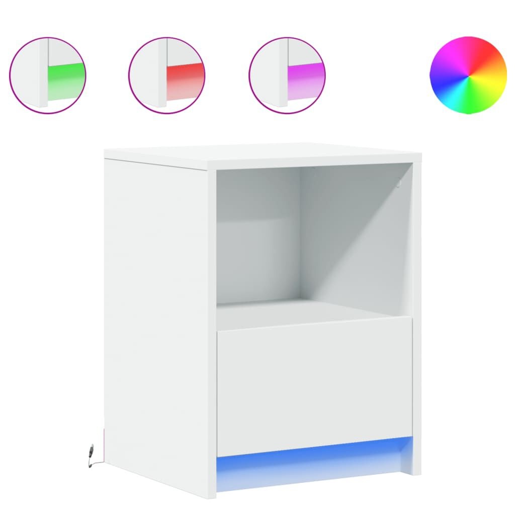 vidaXL Nachtkastjes LED Wit - Set van 2 - 60% Korting!