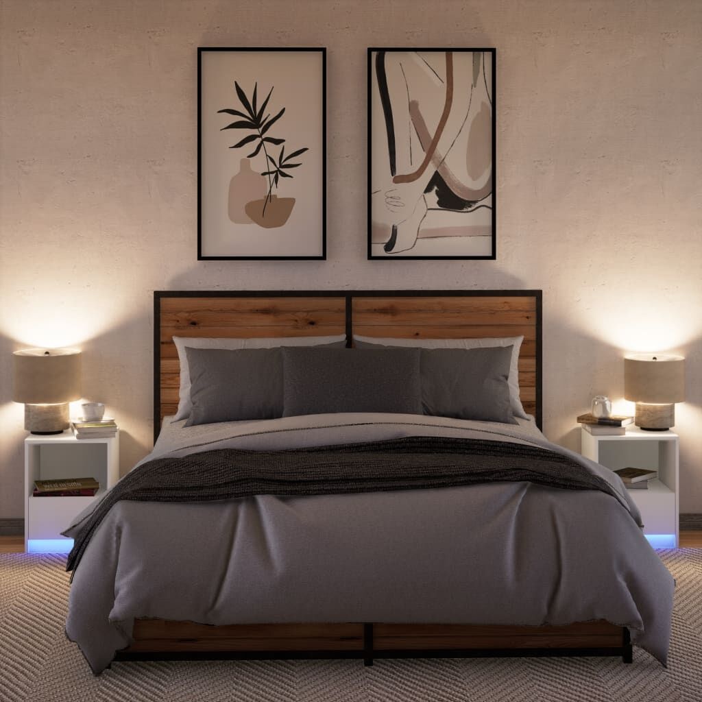 vidaXL Nachtkastjes LED Wit - Set van 2 - 60% Korting!