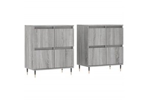 vidaXL Dressoirs (2x) Grijs/Eiken - B-keus, 40% Korting!