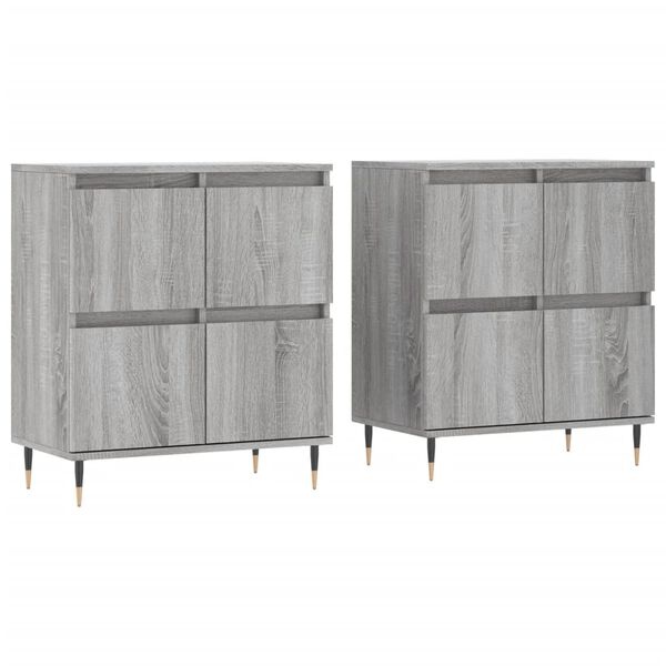 vidaXL Dressoirs (2x) Grijs/Eiken - B-keus, 40% Korting!