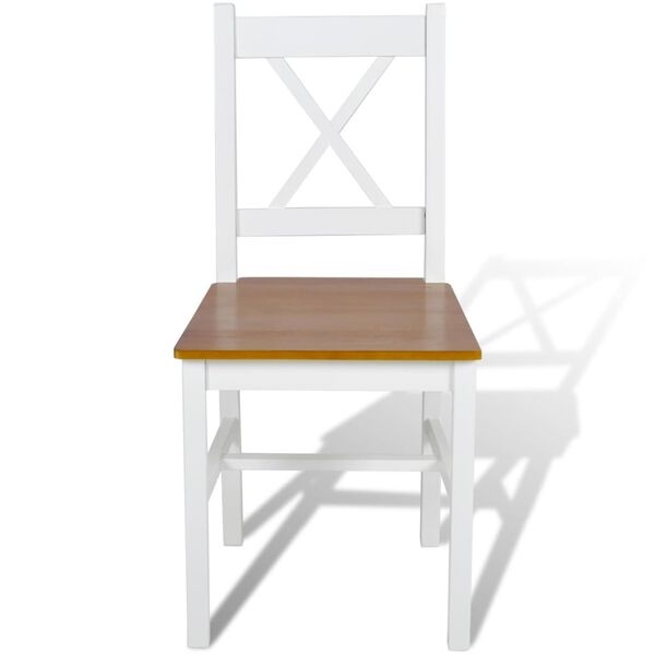 vidaXL Eetkamerstoelen Grenen Wit (4 st.) - 40% Korting!