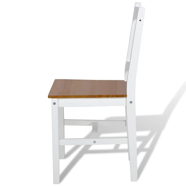 vidaXL Eetkamerstoelen Grenen Wit (4 st.) - 40% Korting!