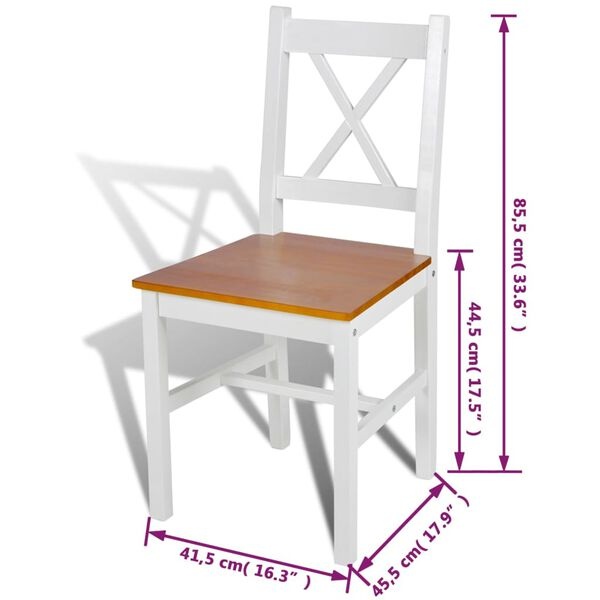 vidaXL Eetkamerstoelen Grenen Wit (4 st.) - 40% Korting!
