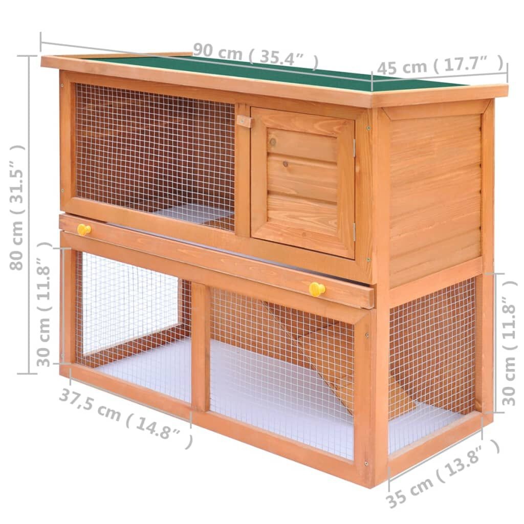 Konijnenhok Buiten Hout - vidaXL - 40% Korting!