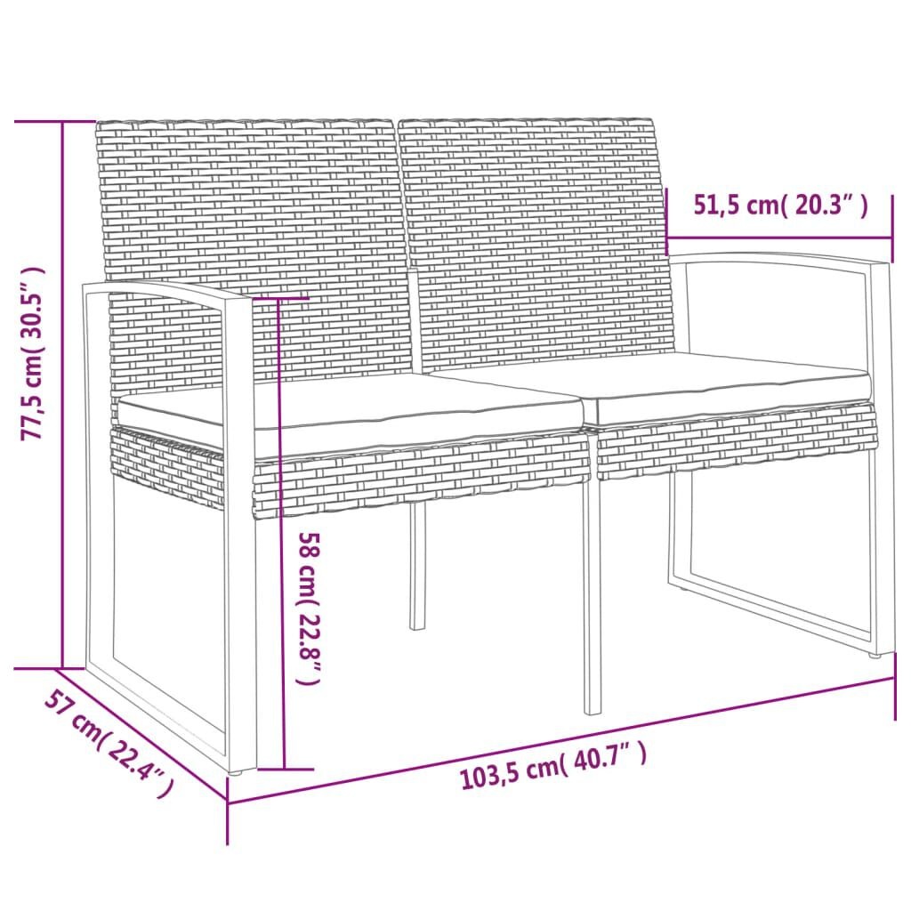 Tuinbank 2-zits Bruin - Retourdeal! 40% Korting!
