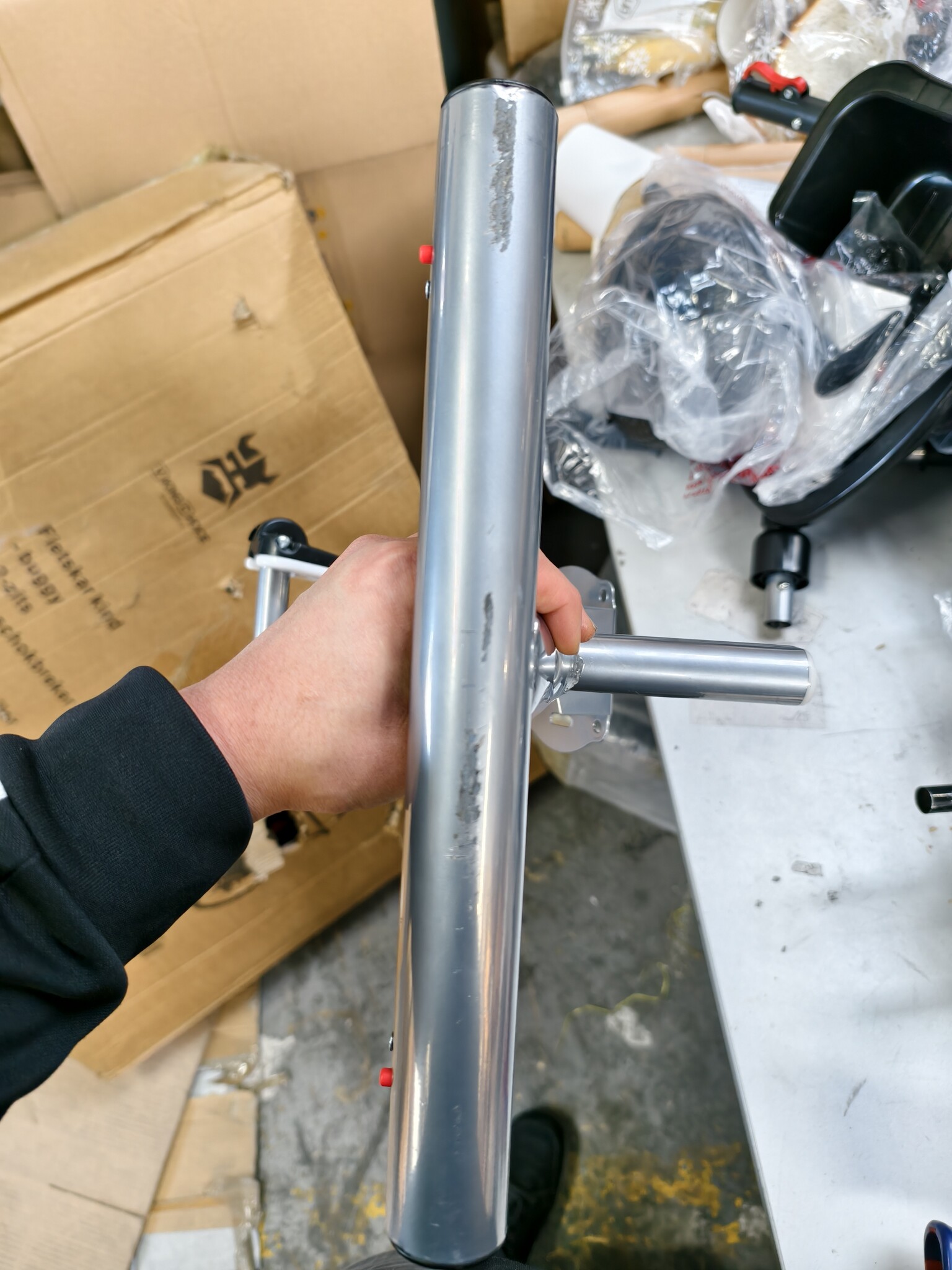 Driewieler met Duwstang & Zonnekap Grijs-Zilver - 55% Korting!