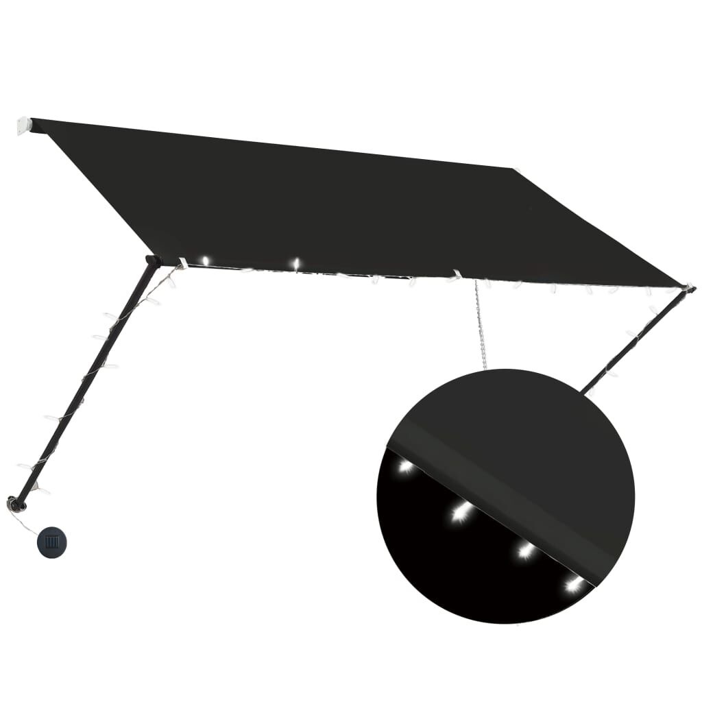 vidaXL Uittrekbare Luifel met LED, 250x150cm Antraciet - 40% Korting!