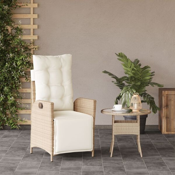 vidaXL Tuinstoel Beige - Verstelbaar, Rattan - 40% Korting!