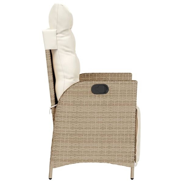 vidaXL Tuinstoel Beige - Verstelbaar, Rattan - 40% Korting!