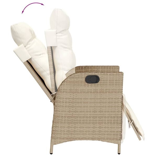vidaXL Tuinstoel Beige - Verstelbaar, Rattan - 40% Korting!