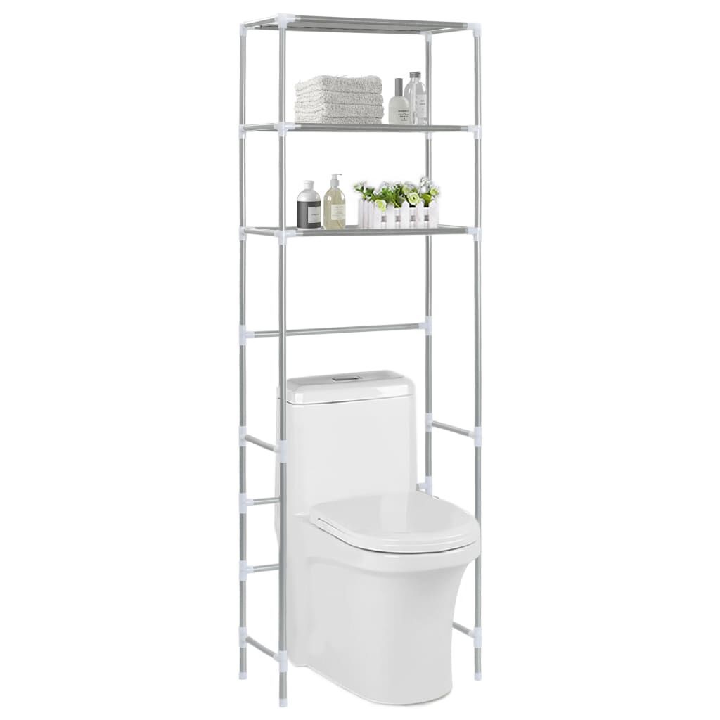 vidaXL Toilet Opbergrek 3-laags Zilver - 40% Korting!