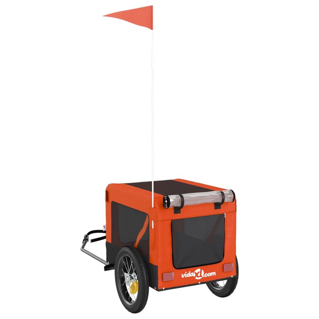 vidaXL Hondenfietstrailer Oranje/Zwart - 40% Korting!
