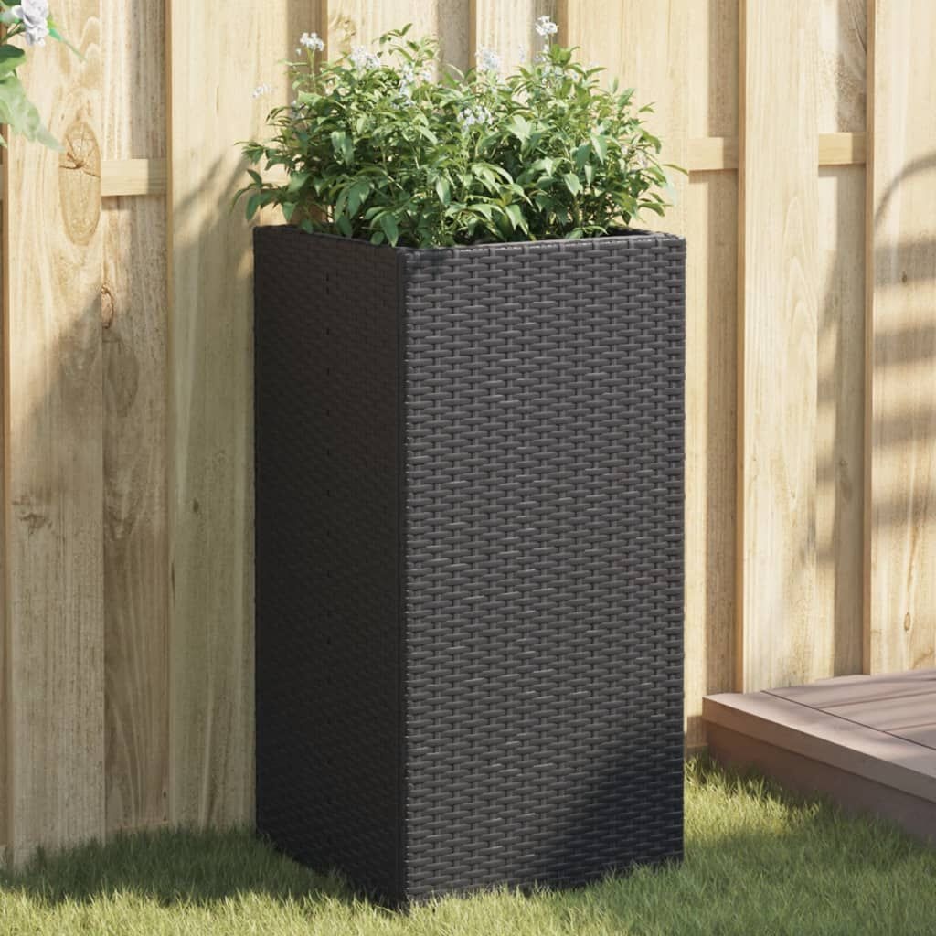 Plantenbak 40x40x80cm Zwart Rattan - 60% Korting!
