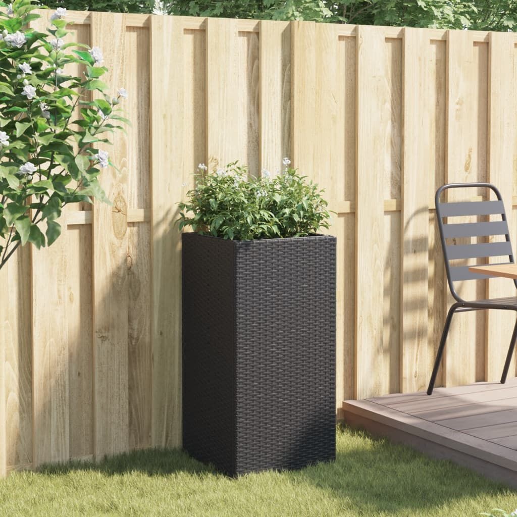 Plantenbak 40x40x80cm Zwart Rattan - 60% Korting!