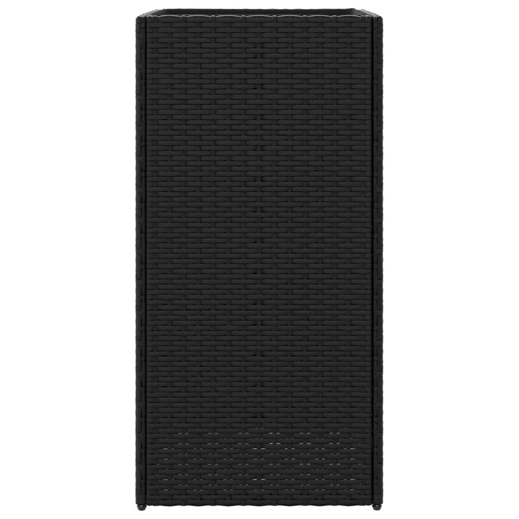 Plantenbak 40x40x80cm Zwart Rattan - 60% Korting!
