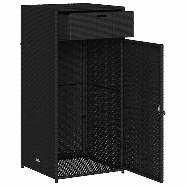 vidaXL Tuinkast Poly Rattan Zwart 55x55x111cm - 40% Korting!