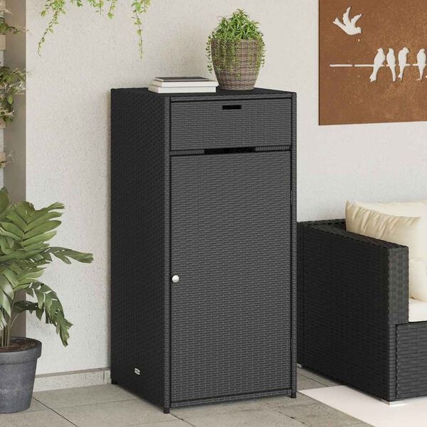 vidaXL Tuinkast Poly Rattan Zwart 55x55x111cm - 40% Korting!