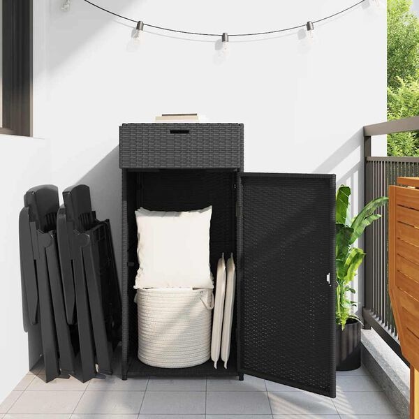 vidaXL Tuinkast Poly Rattan Zwart 55x55x111cm - 40% Korting!