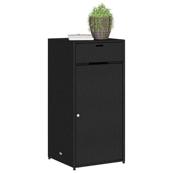 vidaXL Tuinkast Poly Rattan Zwart 55x55x111cm - 40% Korting!