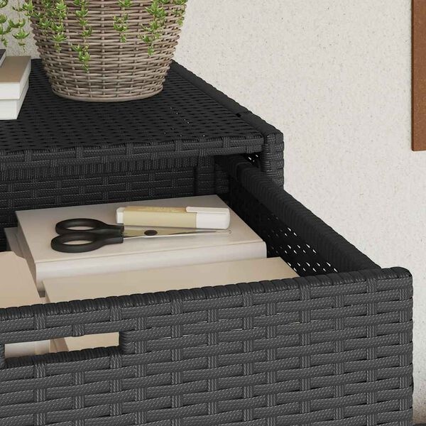 vidaXL Tuinkast Poly Rattan Zwart 55x55x111cm - 40% Korting!