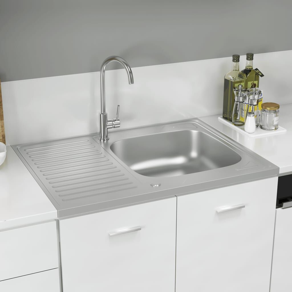 RVS Gootsteen 80x60 - 40% Korting! (Zonder Montagekit)