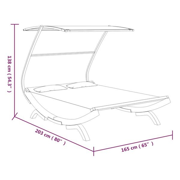 Loungebed met Luifel Crème - 40% Korting! (Incomplete Kit)