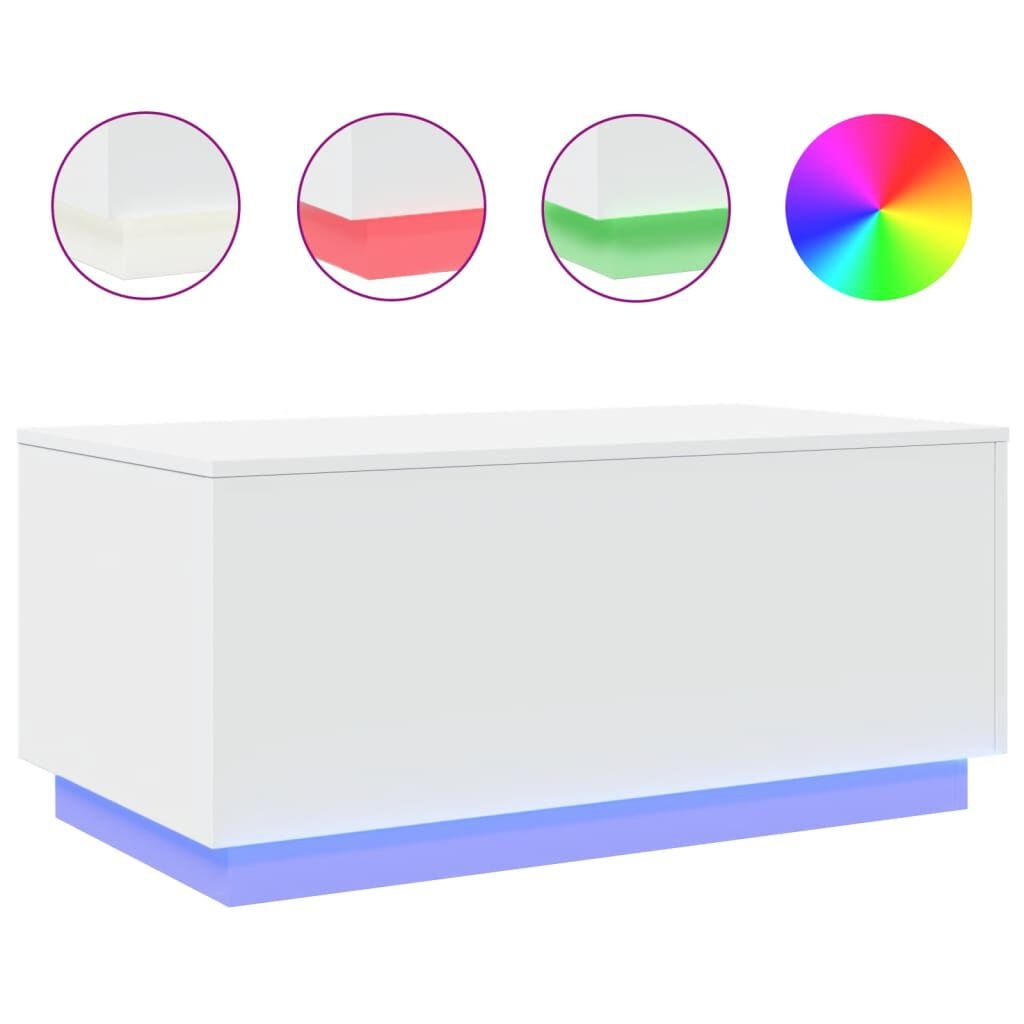 vidaXL Salontafel LED Wit 90x50cm - 40% Korting!