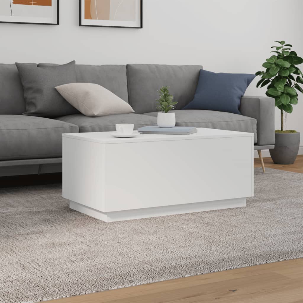 vidaXL Salontafel LED Wit 90x50cm - 40% Korting!
