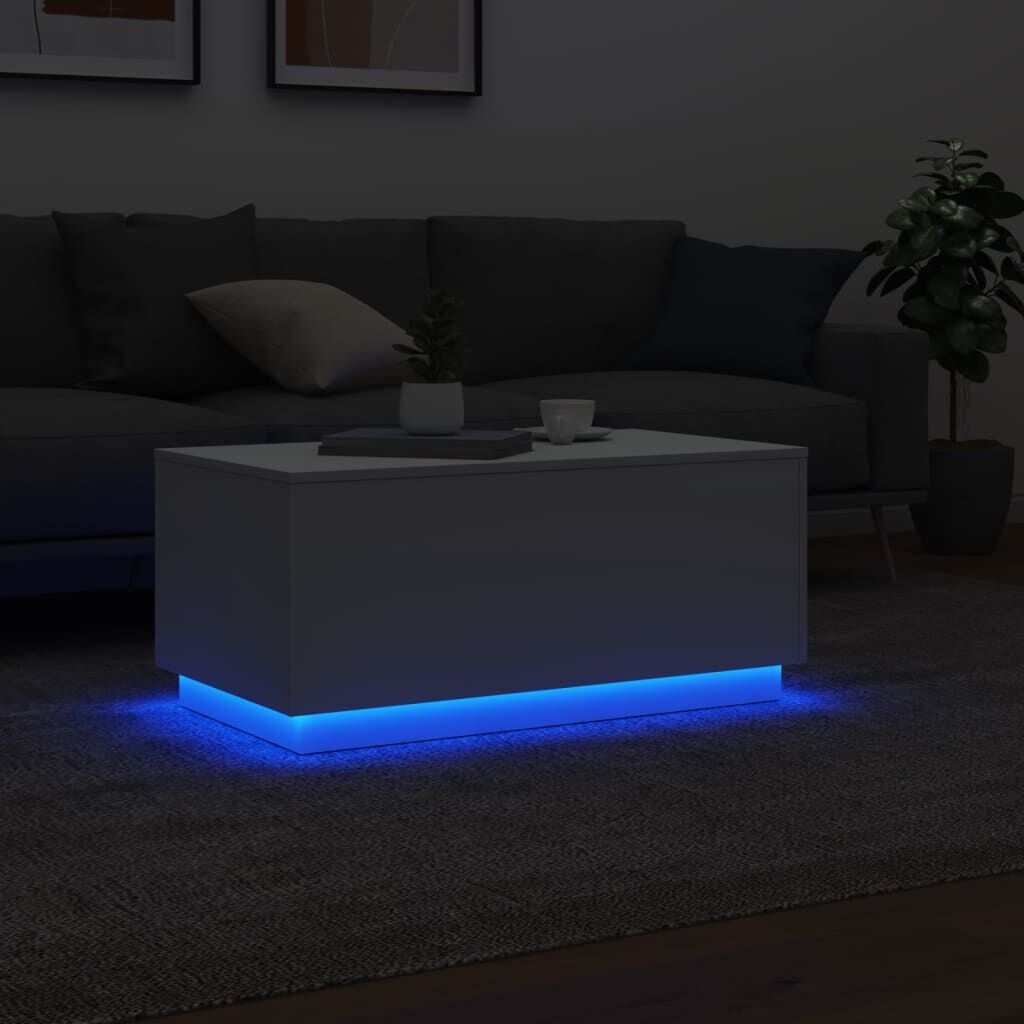 vidaXL Salontafel LED Wit 90x50cm - 40% Korting!