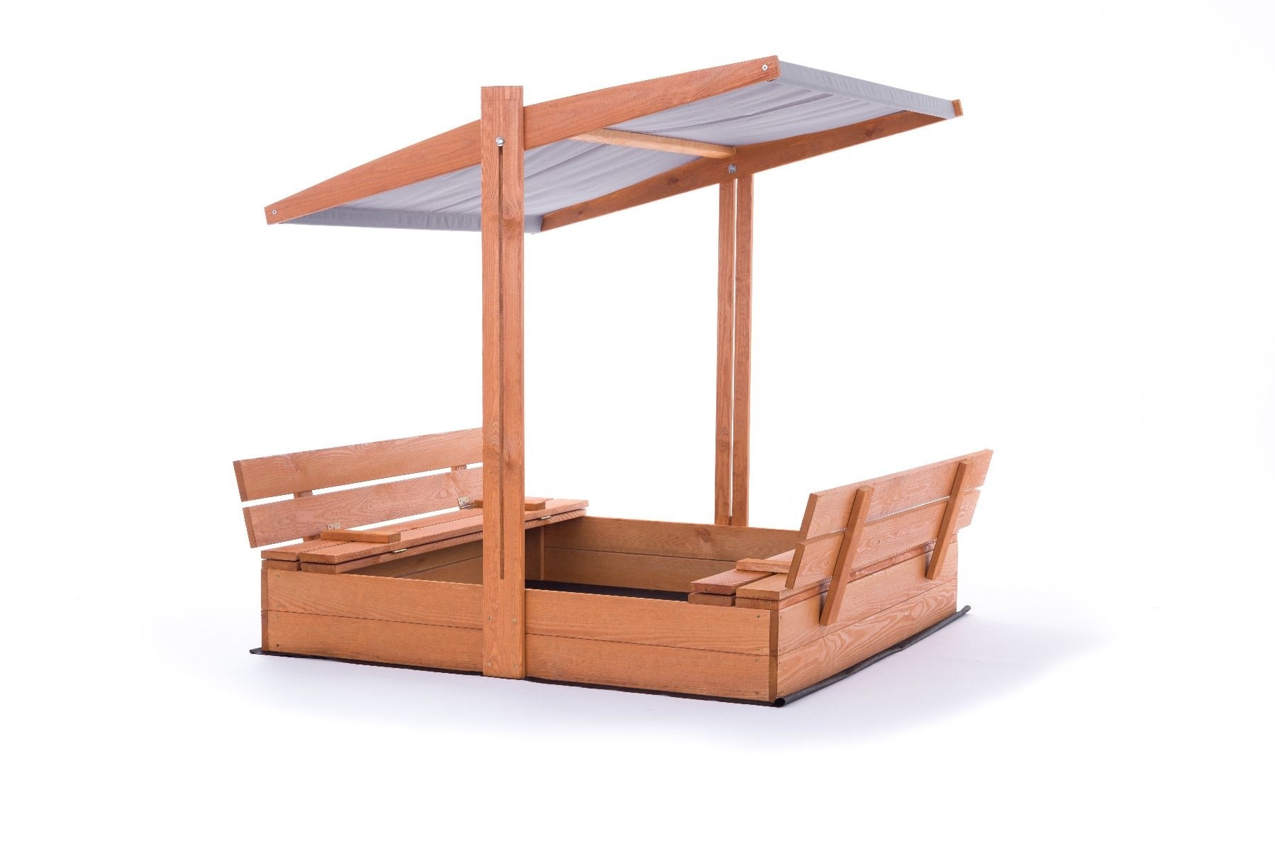 Zandbak Hout Grijs 140x140 met Dak & Bankjes -40% Korting!