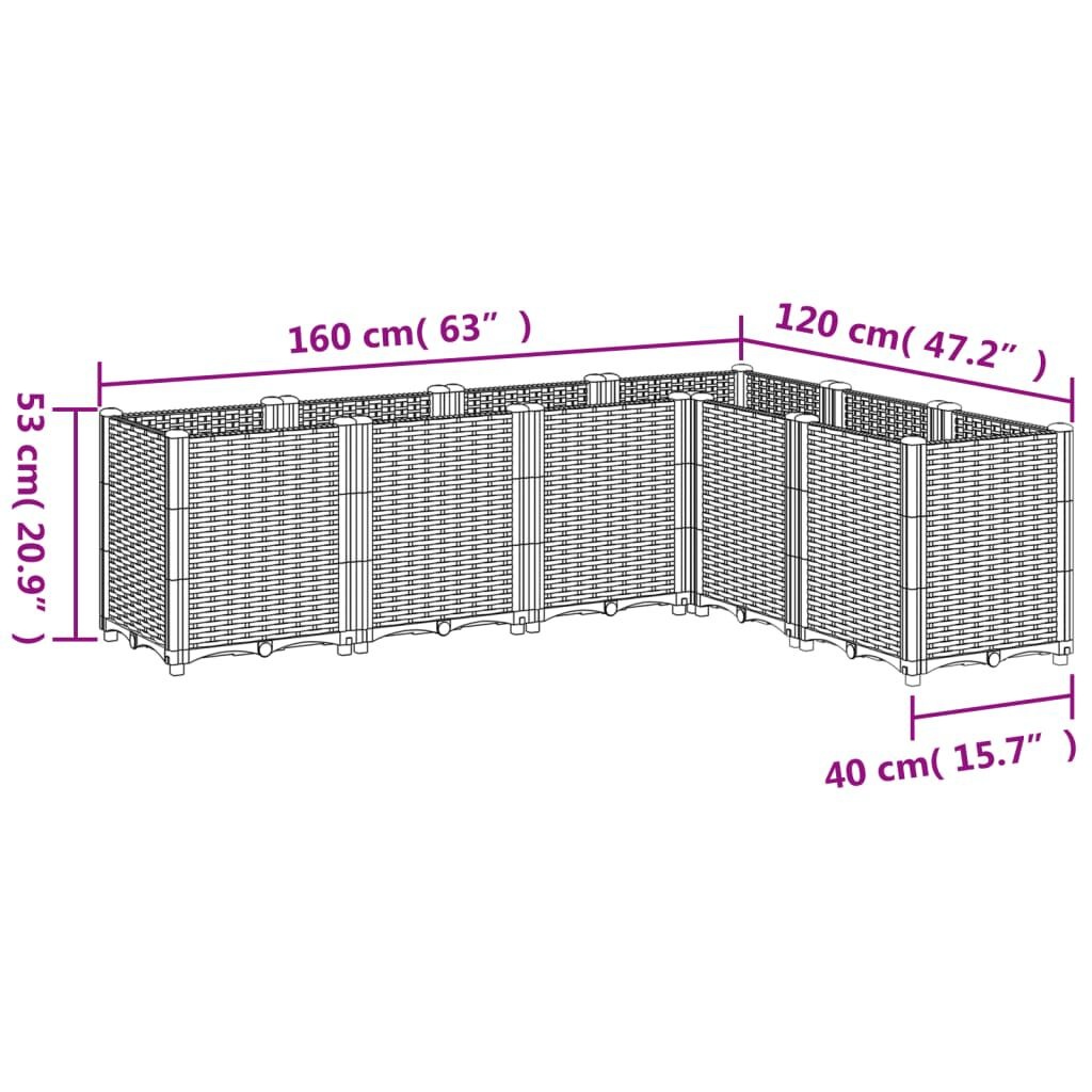 vidaXL Plantenbak Zwart 160x120cm - 40% Korting!