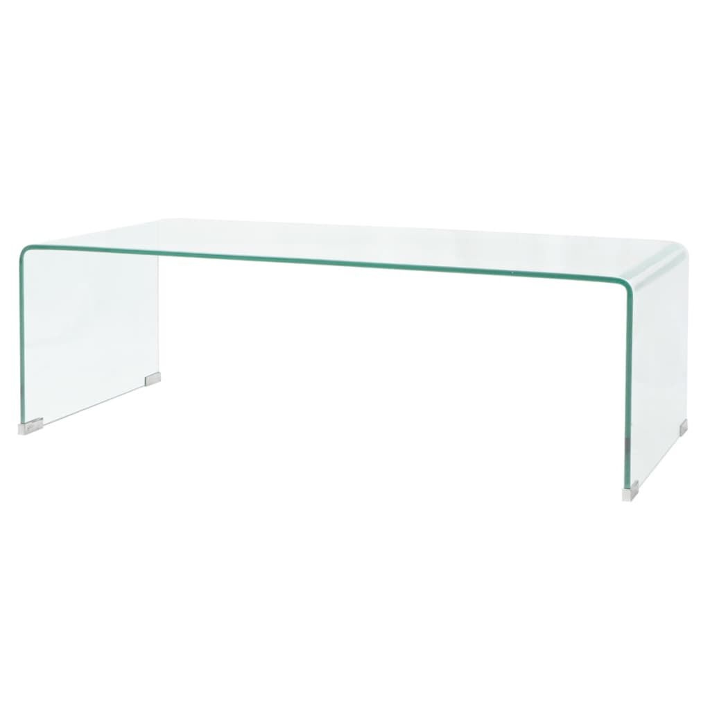 vidaXL Glazen Salontafel 98cm - Transparant - 40% Korting!