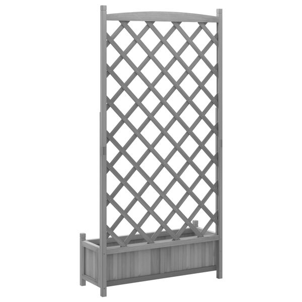 VidaXL Plantenbak met Latwerk Grijs -55%! (Beschadigd)