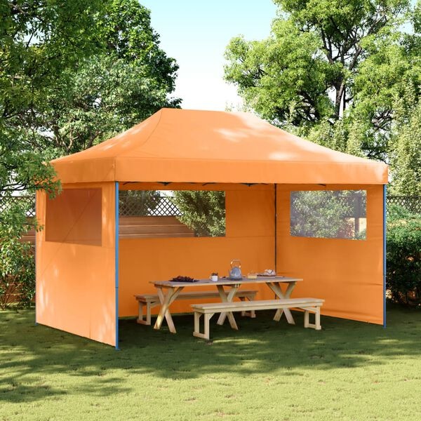 Partytent Inklapbaar Oranje met Zijwanden - 40% Korting!