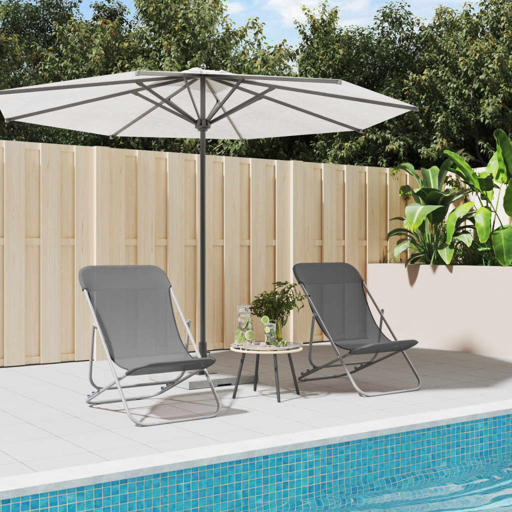 Strandstoelen (2 st.) - Grijs - 35% Korting!