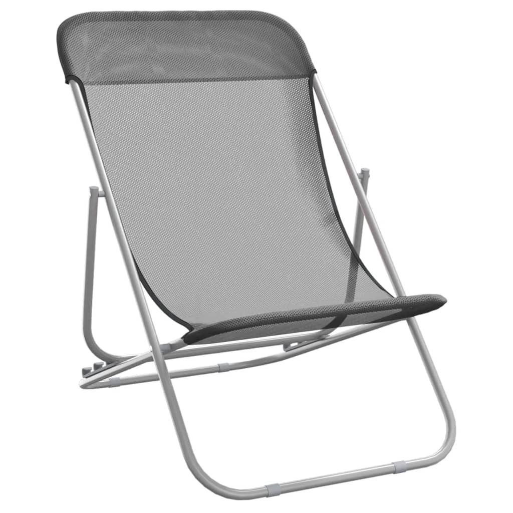 Strandstoelen (2 st.) - Grijs - 35% Korting!