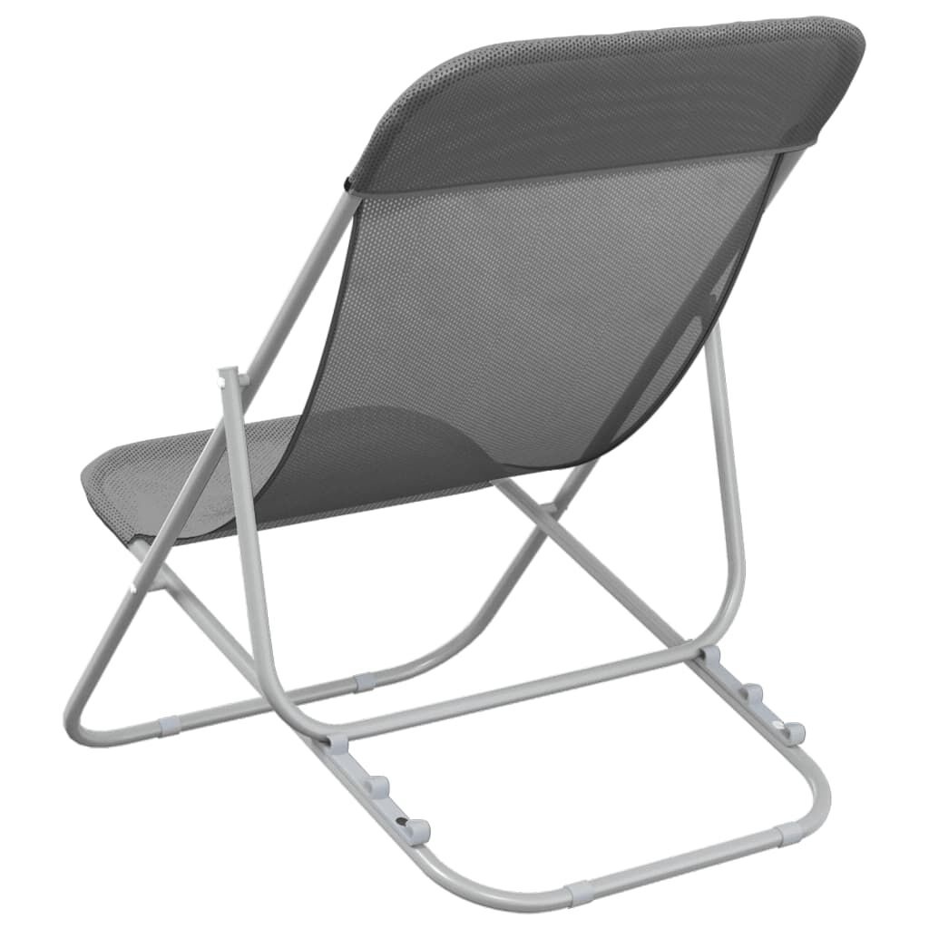Strandstoelen (2 st.) - Grijs - 35% Korting!