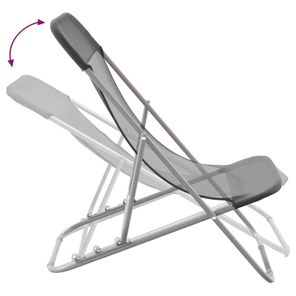 Strandstoelen (2 st.) - Grijs - 35% Korting!
